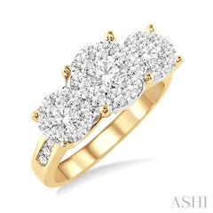 Round Shape Past Present & Future Lovebright Essential Diamond Ring