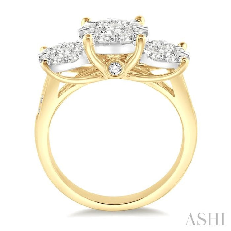 Round Shape Past Present & Future Lovebright Essential Diamond Ring