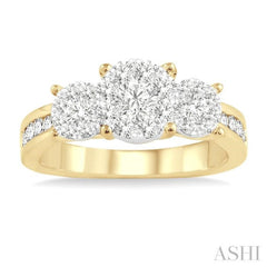 Round Shape Past Present & Future Lovebright Essential Diamond Ring