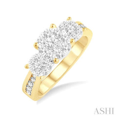 Round Shape Past Present & Future Lovebright Essential Diamond Ring