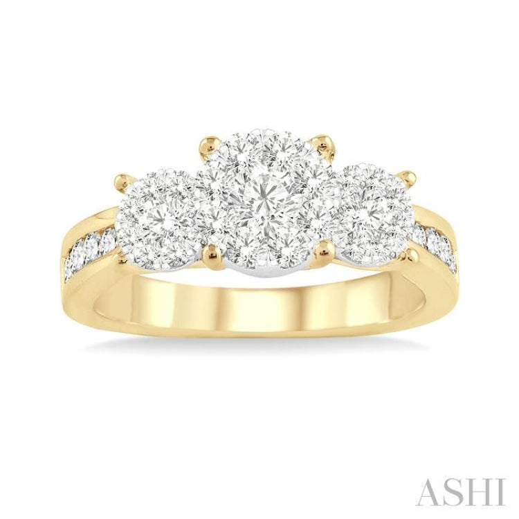 Round Shape Past Present & Future Lovebright Essential Diamond Ring