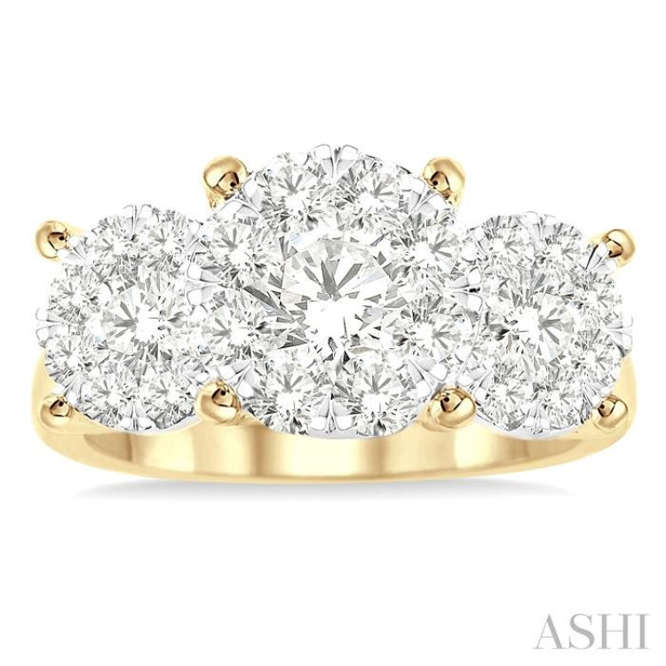 Round Shape Past Present & Future Lovebright Essential Diamond Engagement Ring