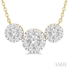 Round Shape Past Present & Future Lovebright Essential Diamond Necklace