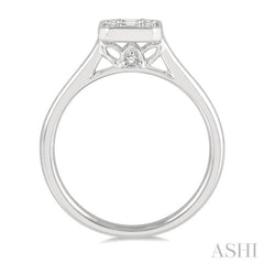 Emerald Shape Bezel Set Fusion Diamond Ring