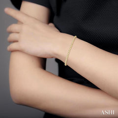 1 Ctw Round Cut Diamond Illusion Tennis Bracelet in 14K Yellow Gold