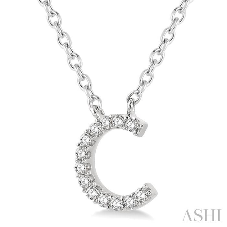 Block 'C' Initial Diamond Pendant