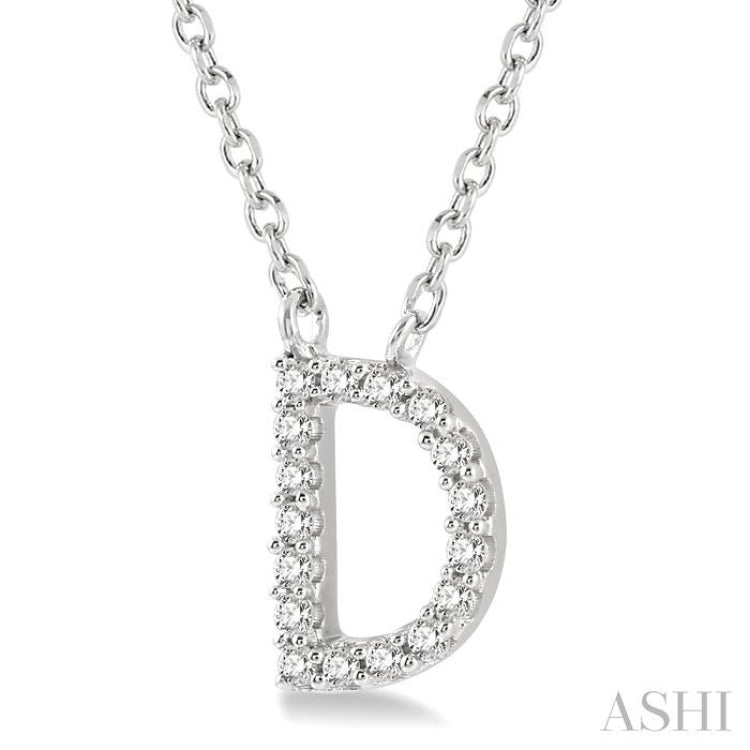 Block 'D' Initial Diamond Pendant