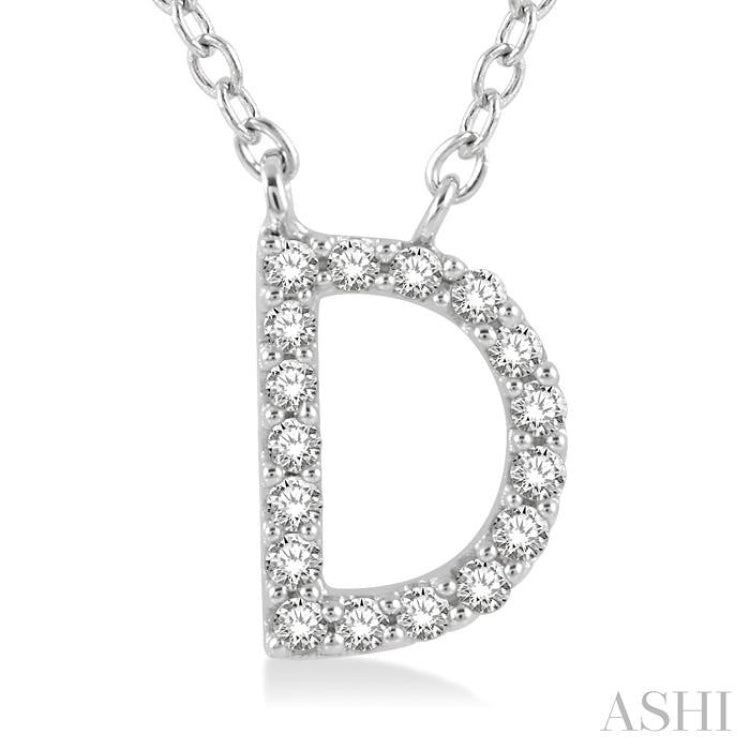 Block 'D' Initial Diamond Pendant