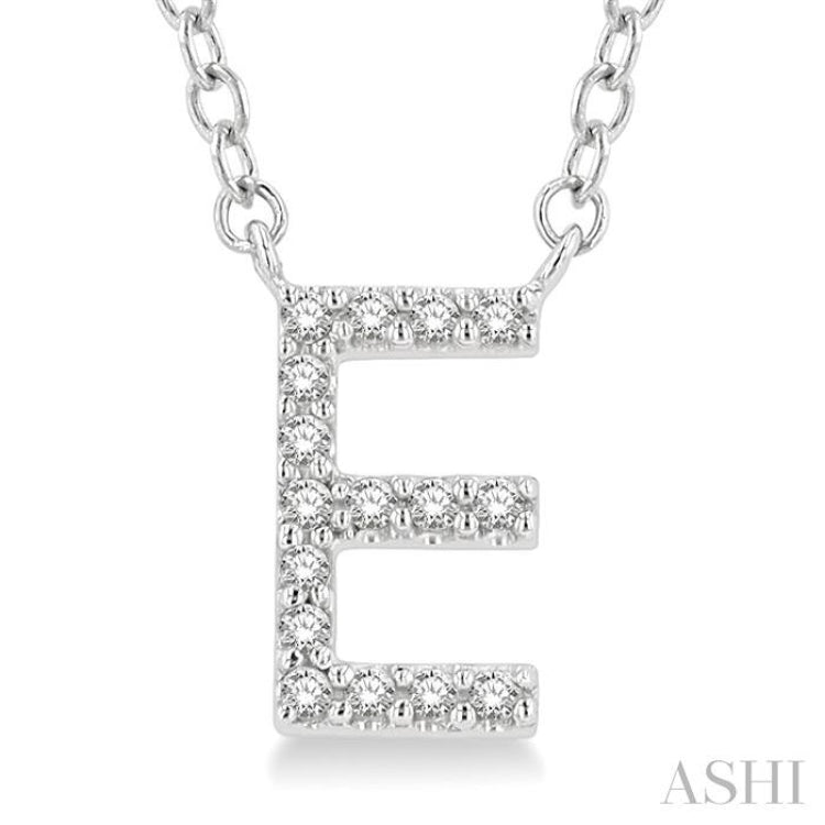 Block 'E' Initial Diamond Pendant