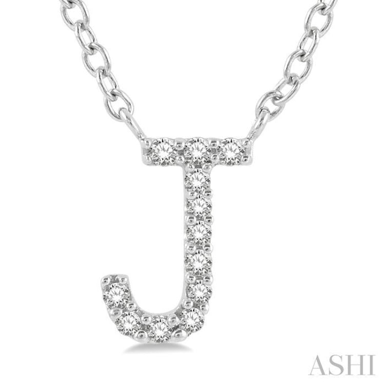 Block 'J' Initial Diamond Pendant