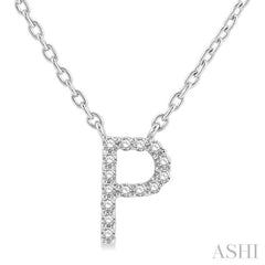 Block 'P' Initial Diamond Pendant