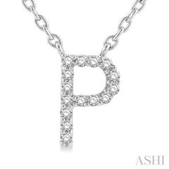 Block 'P' Initial Diamond Pendant