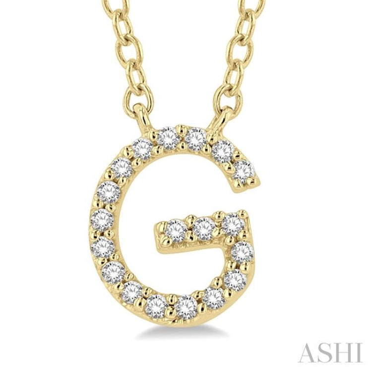 Block 'G' Initial Diamond Pendant