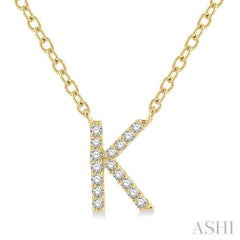 Block 'K' Initial Diamond Pendant