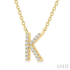 Block 'K' Initial Diamond Pendant