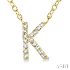 Block 'K' Initial Diamond Pendant