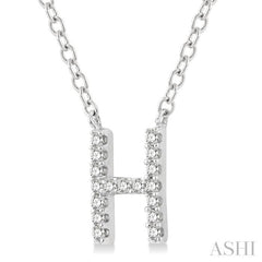 Block 'H' Initial Diamond Pendant