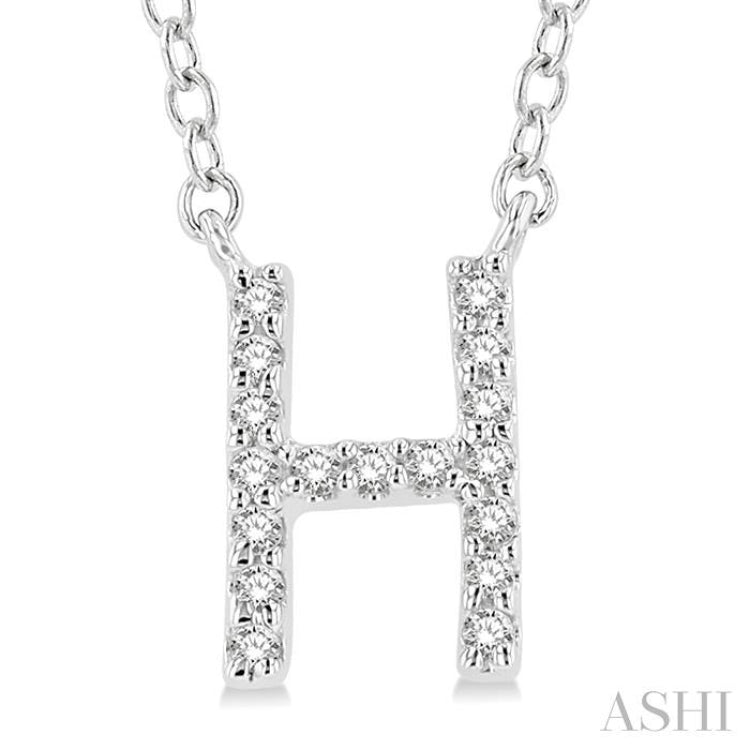 Block 'H' Initial Diamond Pendant