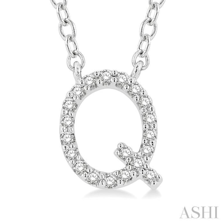 Block 'Q' Initial Diamond Pendant