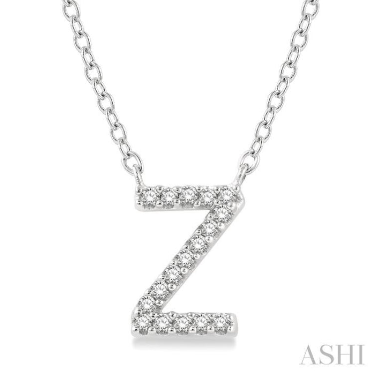 Block 'Z' Initial Diamond Pendant