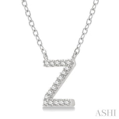 Block 'Z' Initial Diamond Pendant