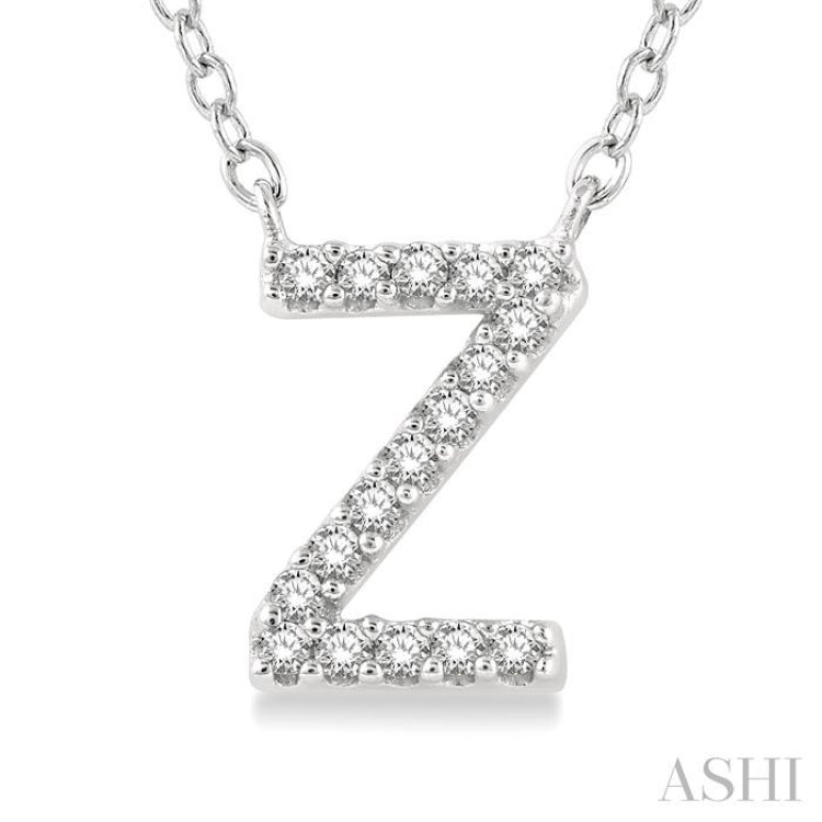 Block 'Z' Initial Diamond Pendant