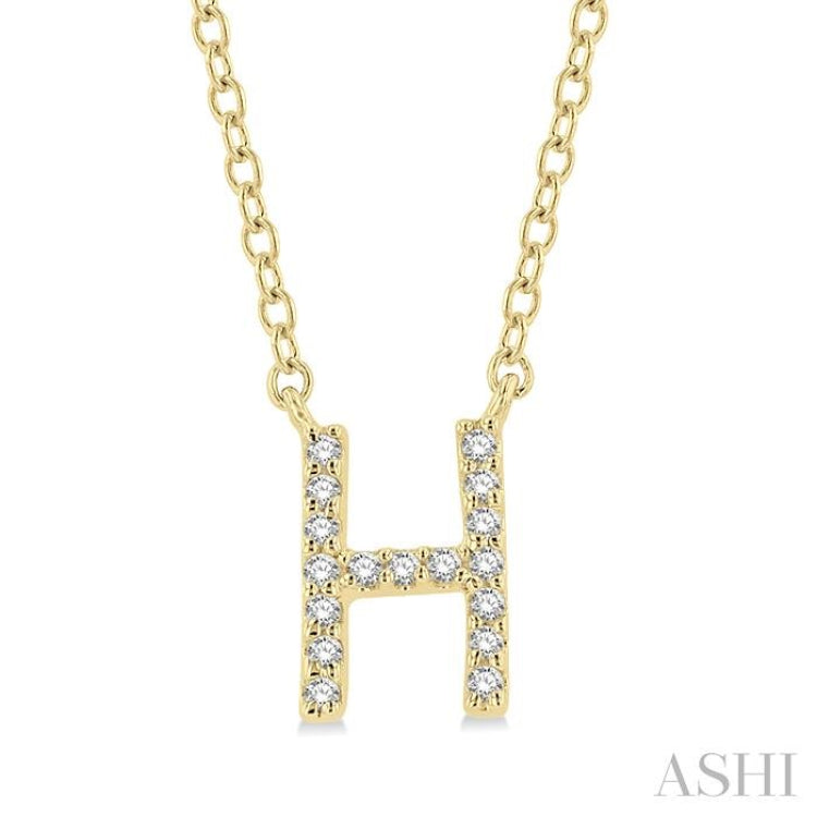 Block 'H' Initial Diamond Pendant