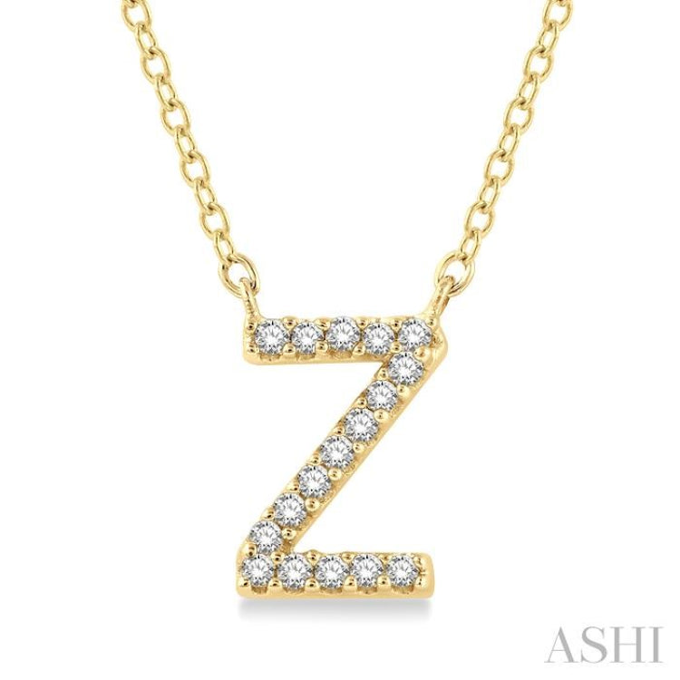 Block 'Z' Initial Diamond Pendant