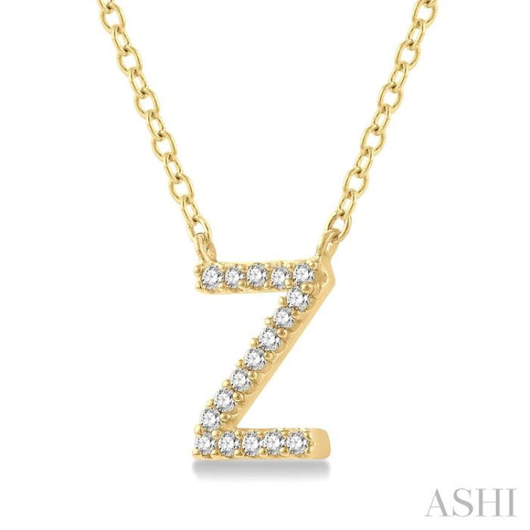 Block 'Z' Initial Diamond Pendant