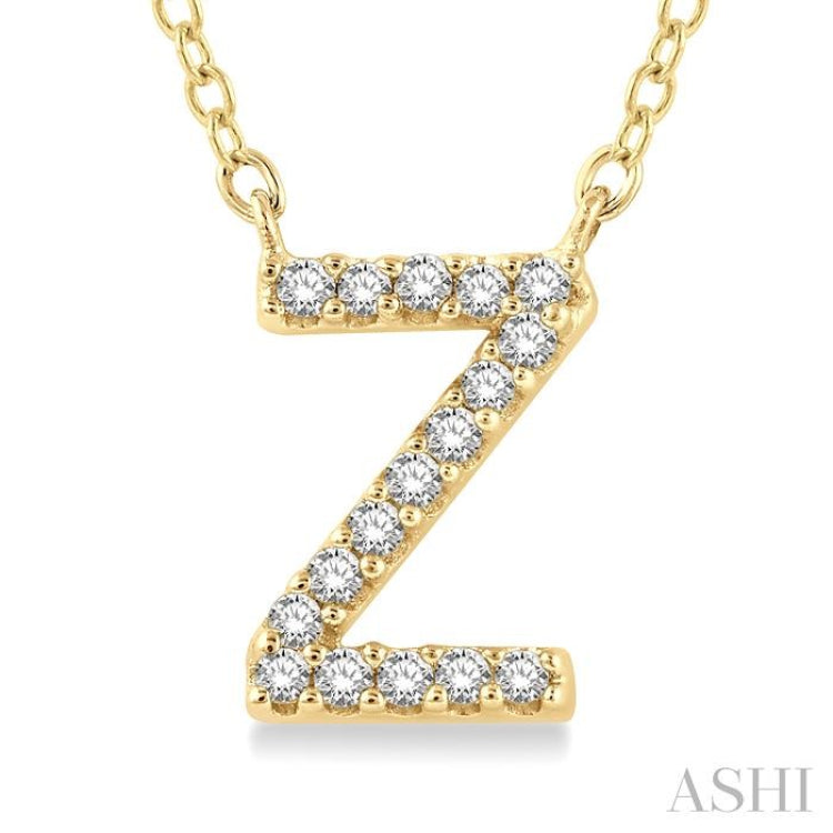 Block 'Z' Initial Diamond Pendant