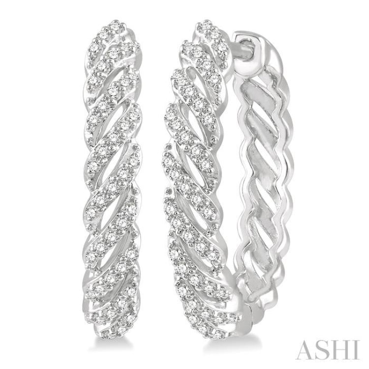 Diamond Fashion Hoop Earrings