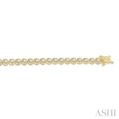 3 Ctw Round Cut Diamond Illusion Tennis Bracelet in 14K Yellow Gold