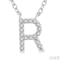 Block 'R' Initial Diamond Pendant