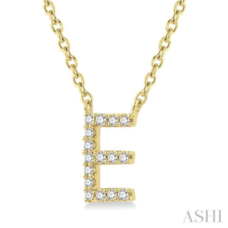 Block 'E' Initial Diamond Pendant