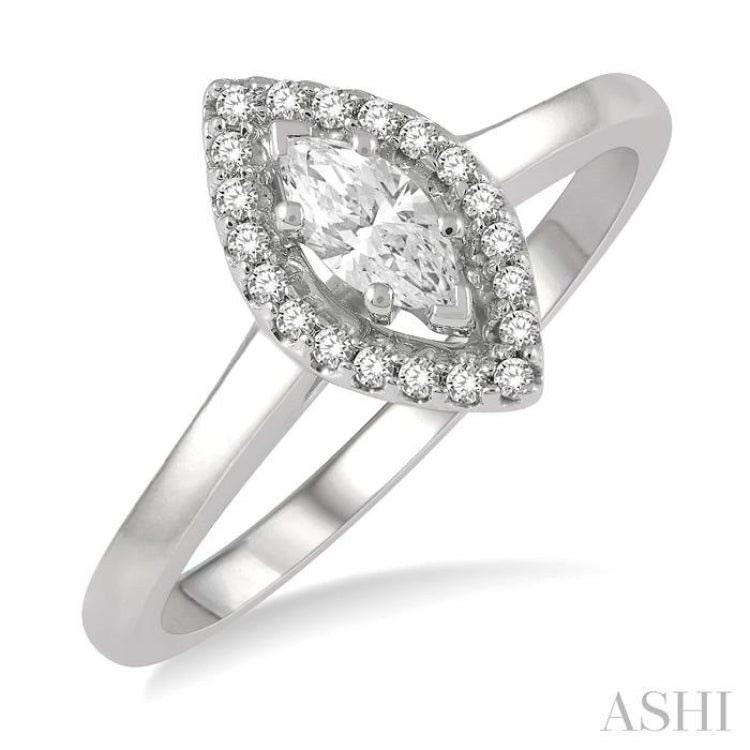 Marquise Shape Halo Diamond Engagement Ring