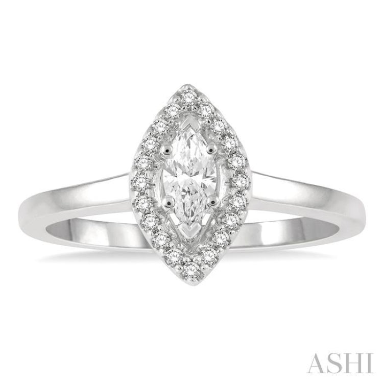 Marquise Shape Halo Diamond Engagement Ring