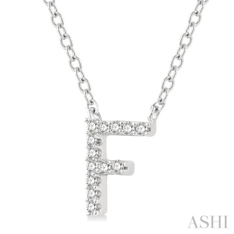 Block 'F' Initial Diamond Pendant