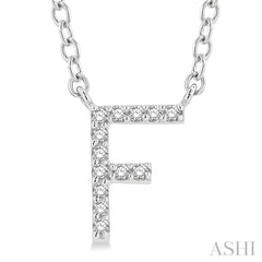 Block 'F' Initial Diamond Pendant