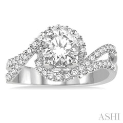 Round Shape Semi-Mount Diamond Engagement Ring