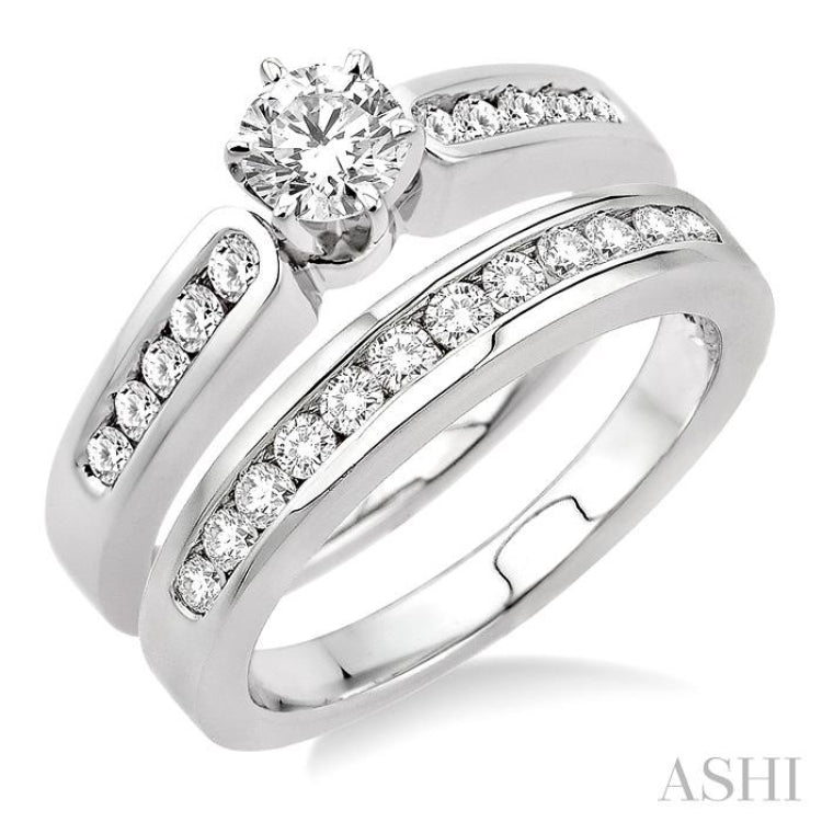 Round Shape Diamond Wedding Set