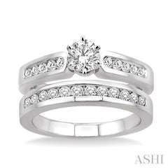 Round Shape Diamond Wedding Set