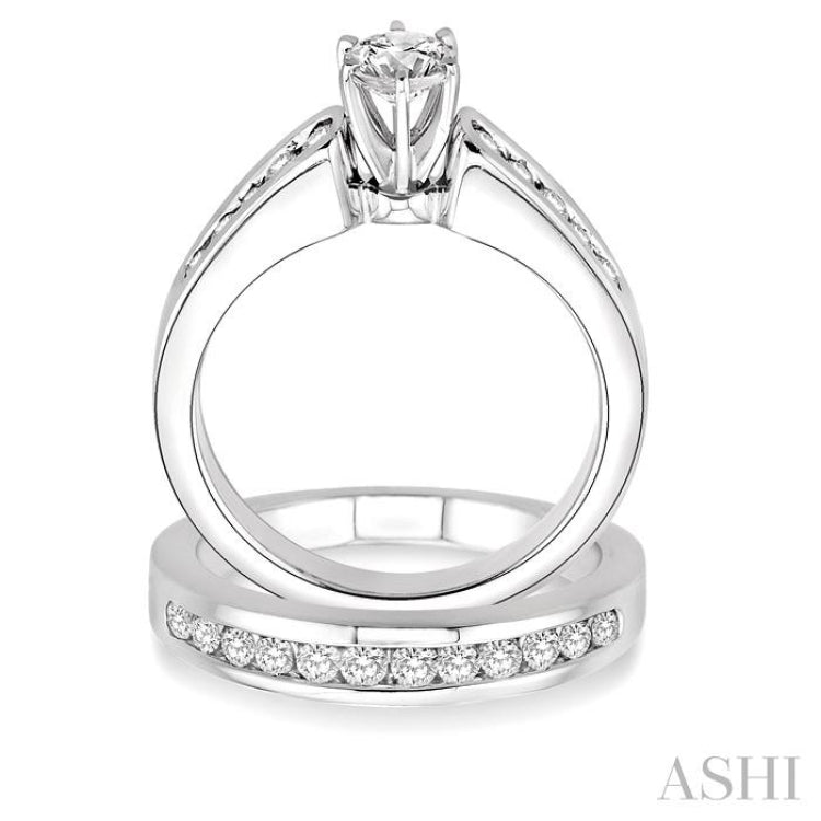 Round Shape Diamond Wedding Set