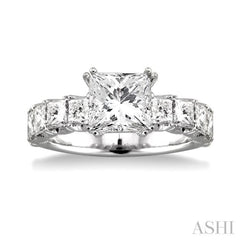 Princess Shape Semi-Mount Diamond Engagement Ring