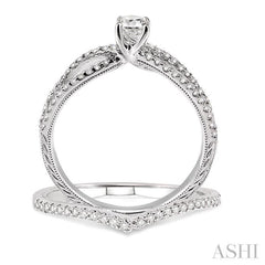 Round Shape Diamond Wedding Set