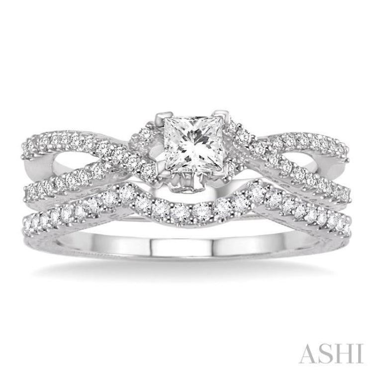 Princess Shape Diamond Wedding Set