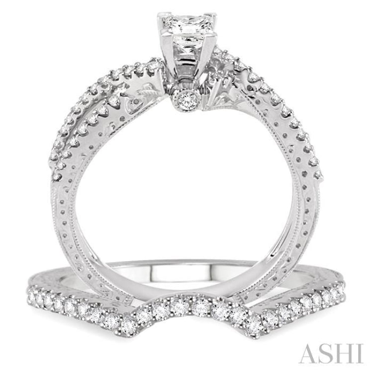 Princess Shape Diamond Wedding Set