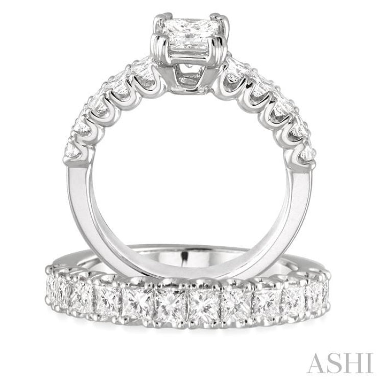 Princess Shape Diamond Wedding Set