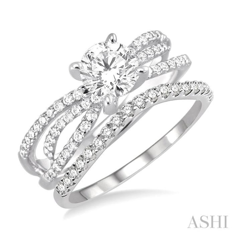 Round Shape Diamond Wedding Set