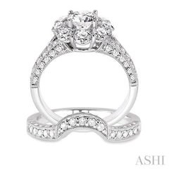 Round Shape Halo Diamond Wedding Set