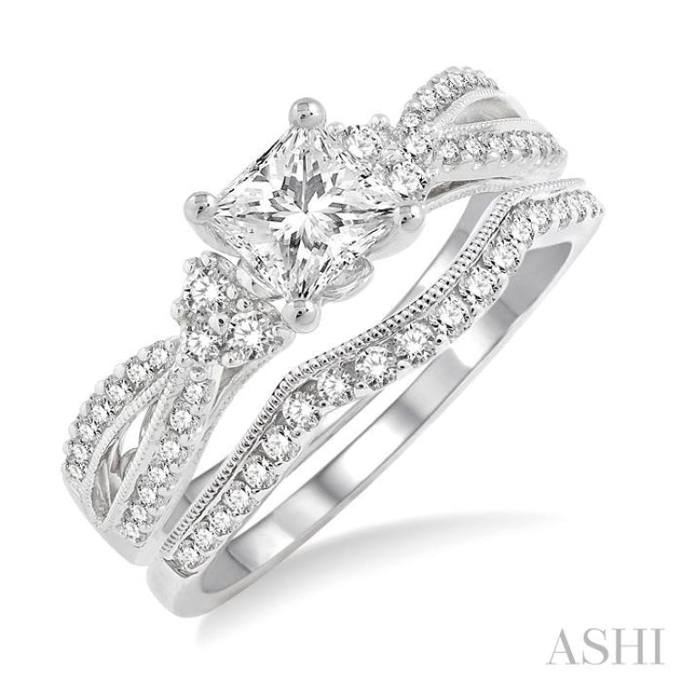 Princess Shape Diamond Wedding Set